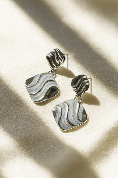 Jewello silver plated anti tarnish dangle Korean earring for women and girls.