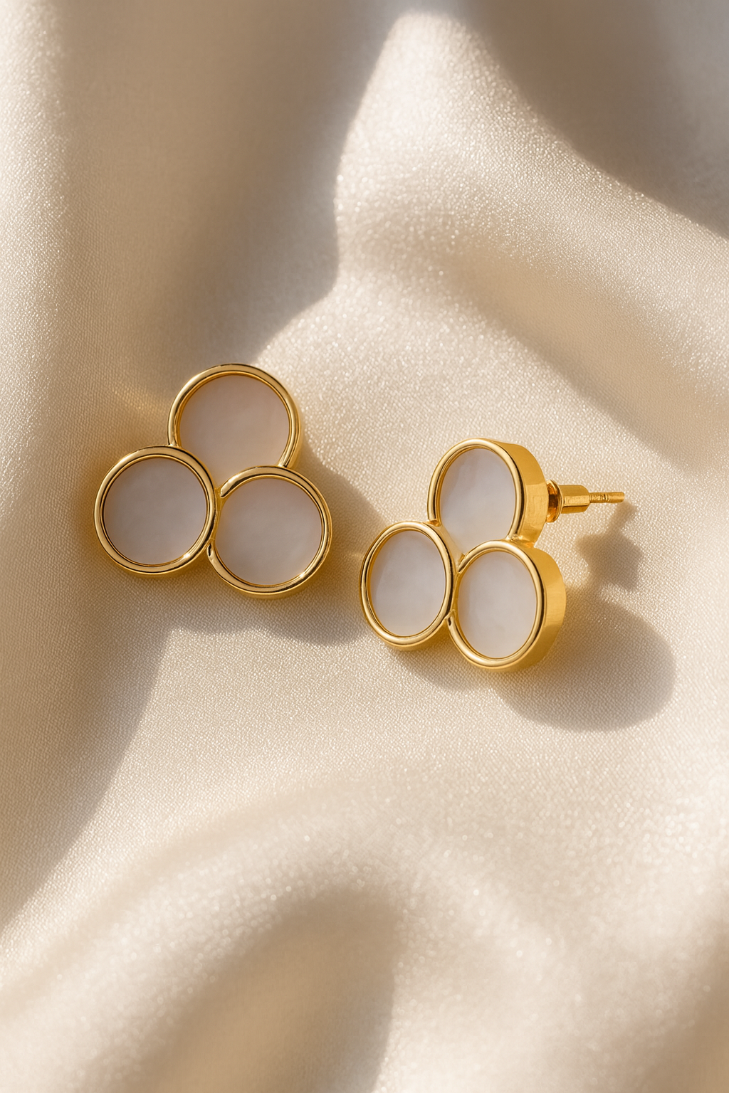 Jewello elegant gold plated radiant pink stone stud dainty Korean earring for women and girls.