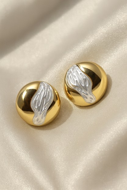 Jewello Charming gold-plated oval shape design anti tarnish Korean earring for women and girls. Daily wear earring, office wear earring, party wear earring, gift for her.