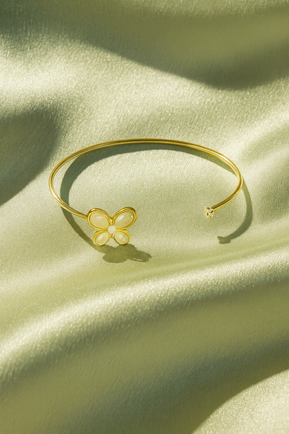 Jewello elegance gold plated floral design with shimmering white stone stud cuff bracelet, Kada bracelet for women and girls.