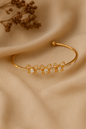 Jewello fancy gold-plated butterfly design with shimmering white stone stud Adjustable cuff bracelet, Kada bracelet for women and girls.