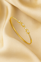 Jewello delicate gold plated with shimmering white stone stud cuff bracelet, Kada bracelet for women and girls.