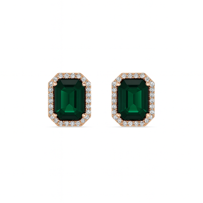 Jewello's trendy gold plated with green stone stud sterling chain pendant, earring, finger ring set for women and girls.