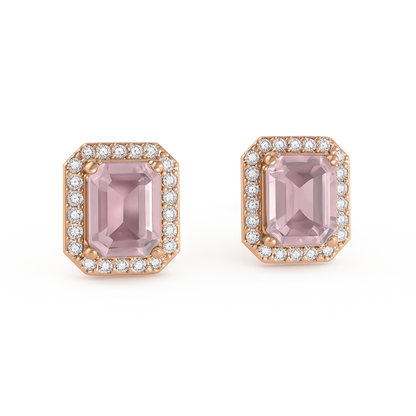 Jewello's Adorable gold plated and shimmering pink stone stud chain pendant, earring, finger ring set for women and girls.