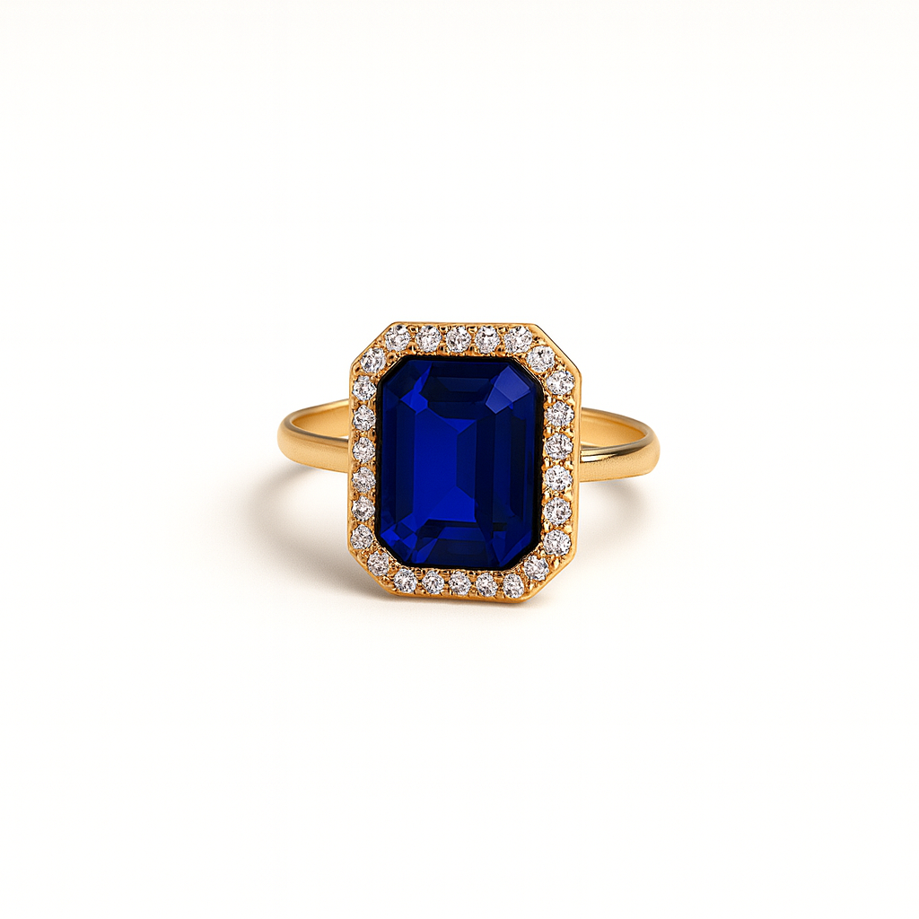 Jewello's gold plated luxury AD pendant, earring and finger ring set for women and girls.