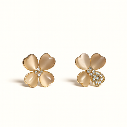 Jewello elegant gold-plated floral design with white stone and American diamond stud chain pendant set for women and girls.