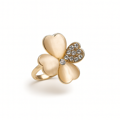 Jewello elegant gold-plated floral design with white stone and American diamond stud chain pendant set for women and girls.