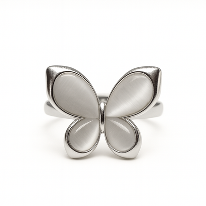 Jewello stylish silver-plated butterfly design with white stone stud chain pendant set for women and girls.