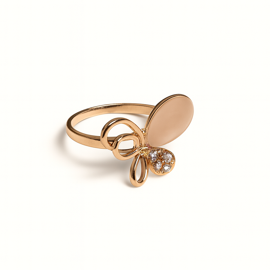 Jewello trendy rose gold plated floral design with white stone stud chain pendant set for women and girls.