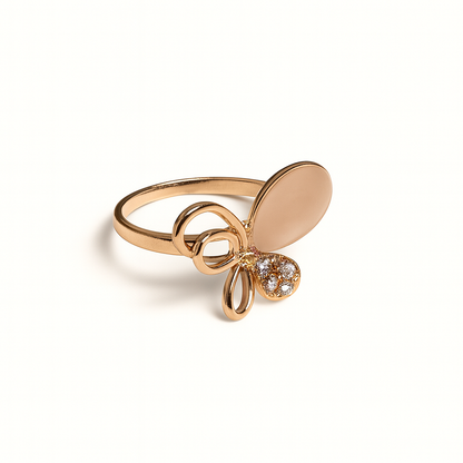 Jewello trendy rose gold plated floral design with white stone stud chain pendant set for women and girls.