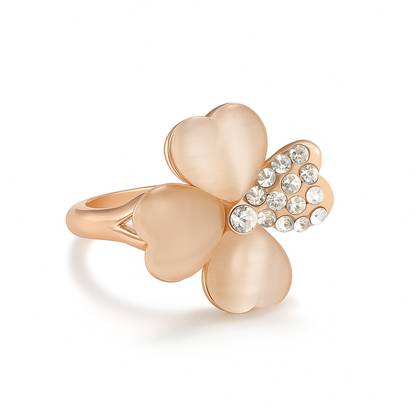 Jewello amazing rose gold plated floral design with shimmering white stone stud chain pendant set for women and girls