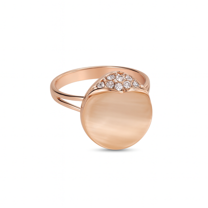 Jewello delicate rose gold plated with shimmering white stone stud pendant chain set for women and girls.