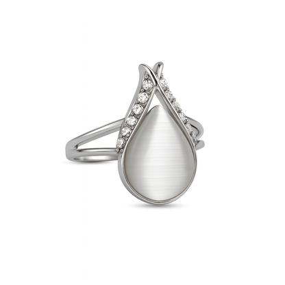 Jewello fashionable silver-plated drop design with white stone stud chain pendant set for women and girls.