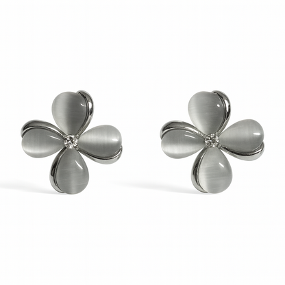 Jewello stylish silver-plated floral design with white stone stud pendant chain set for women and girls.