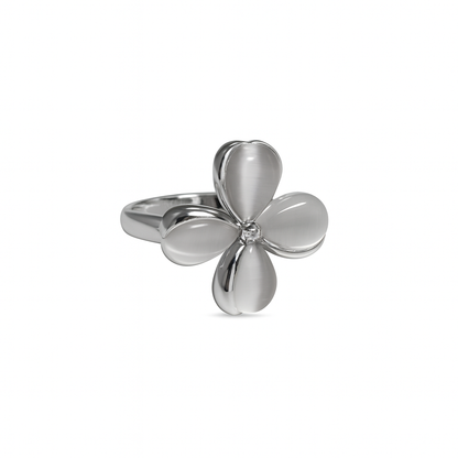 Jewello stylish silver-plated floral design with white stone stud pendant chain set for women and girls.