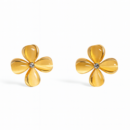 Jewello delicate floral design with light white stone stud pendant chain set for women and girls.