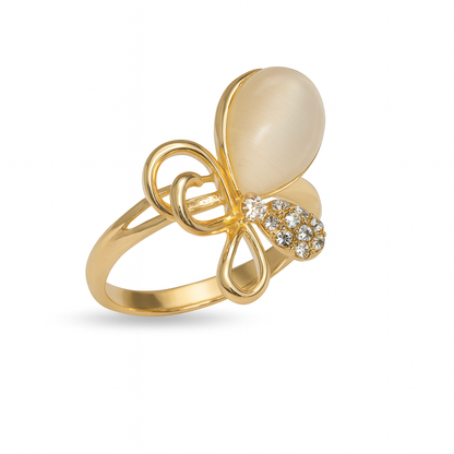 Jewello stylish floral design with light white stone stud chain pendant set for women and girls.