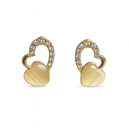 Jewello gold plated floral design with white stone stud chain pendant set for women and girls.