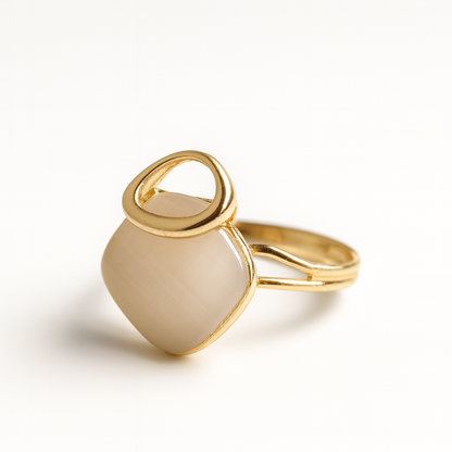 Jewello elegant gold-plated square design with white stone stud pendant chain set for women and girls.