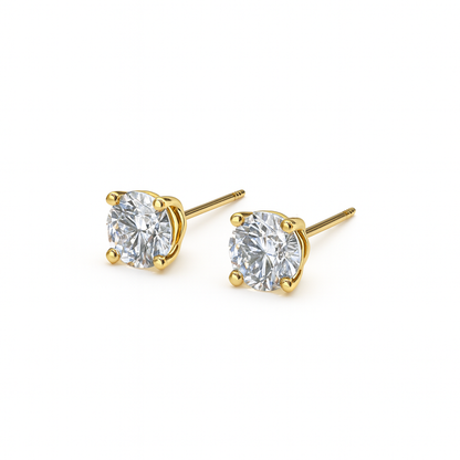 Jewello trendy gold plated with shimmering American diamond stud pendant chain set for women and girls.