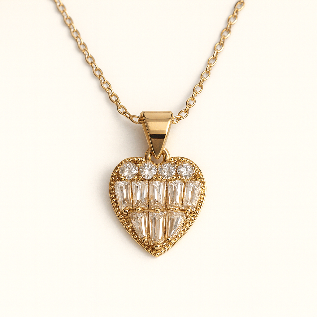 Jewello Adorable leaf design with American diamond stud pendant chain set for women and girls.