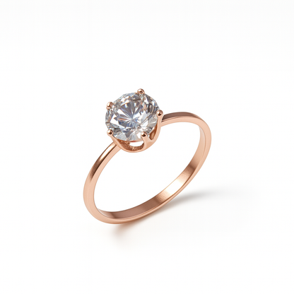 Jewello stylish rose gold-plated heart design with shimmering white stone stud pendant chain set for women and girls.