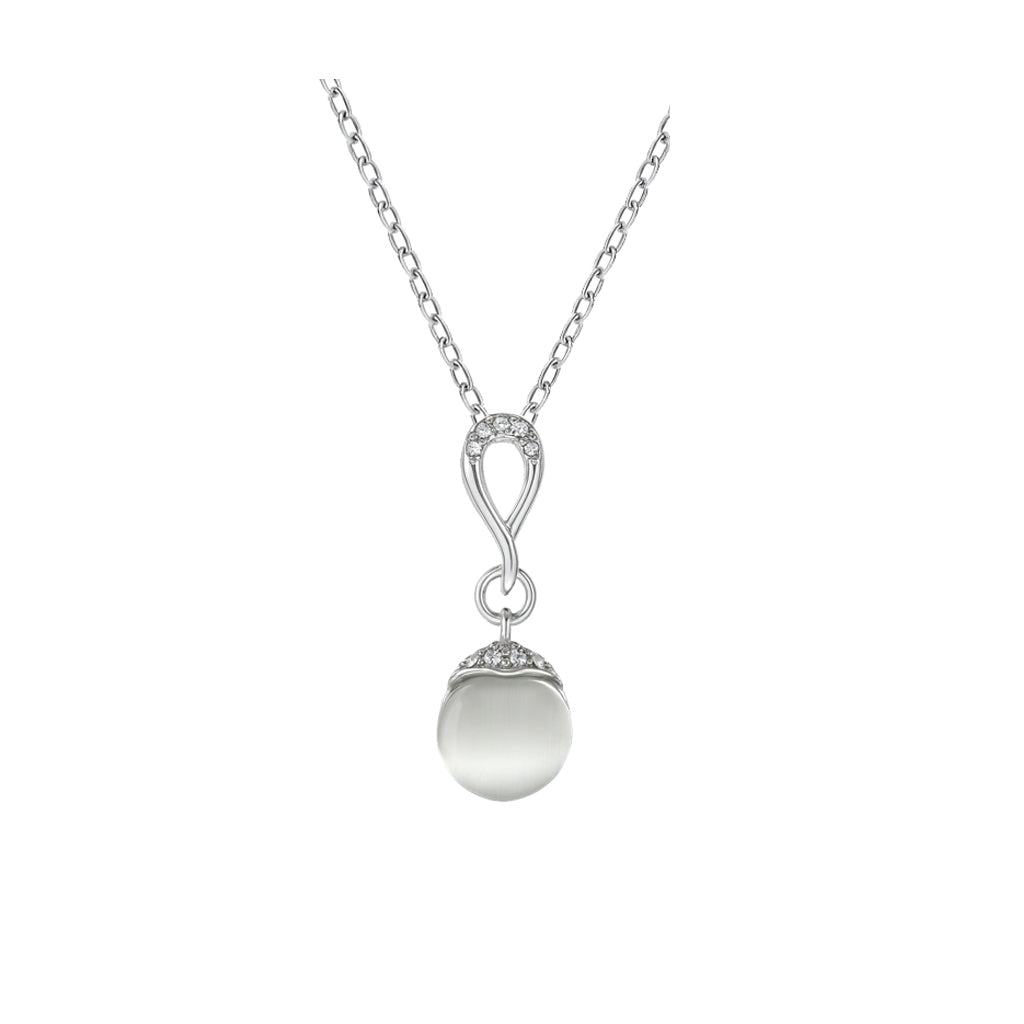 Jewello fancy silver plated chain pendant set for women and girls.