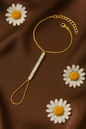Jewello elegance rose gold plated shimmering white stone stud hath Phool, Panja, adjustable hand chain bracelet for women and girls.