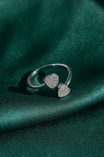 Jewello delicate silver plated and American diamond studded Adjustable finger ring for the women and girls.