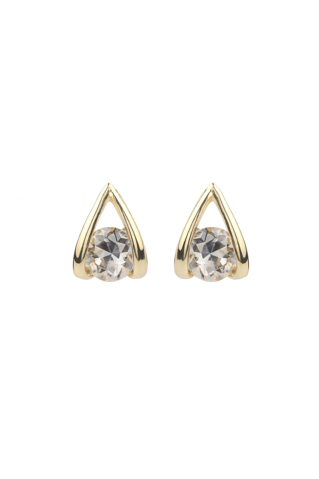 Jewello trendy golden finish and white stone stud Korian earring for women and girls.