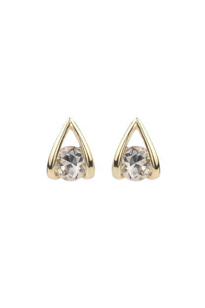 Jewello trendy golden finish and white stone stud Korian earring for women and girls.