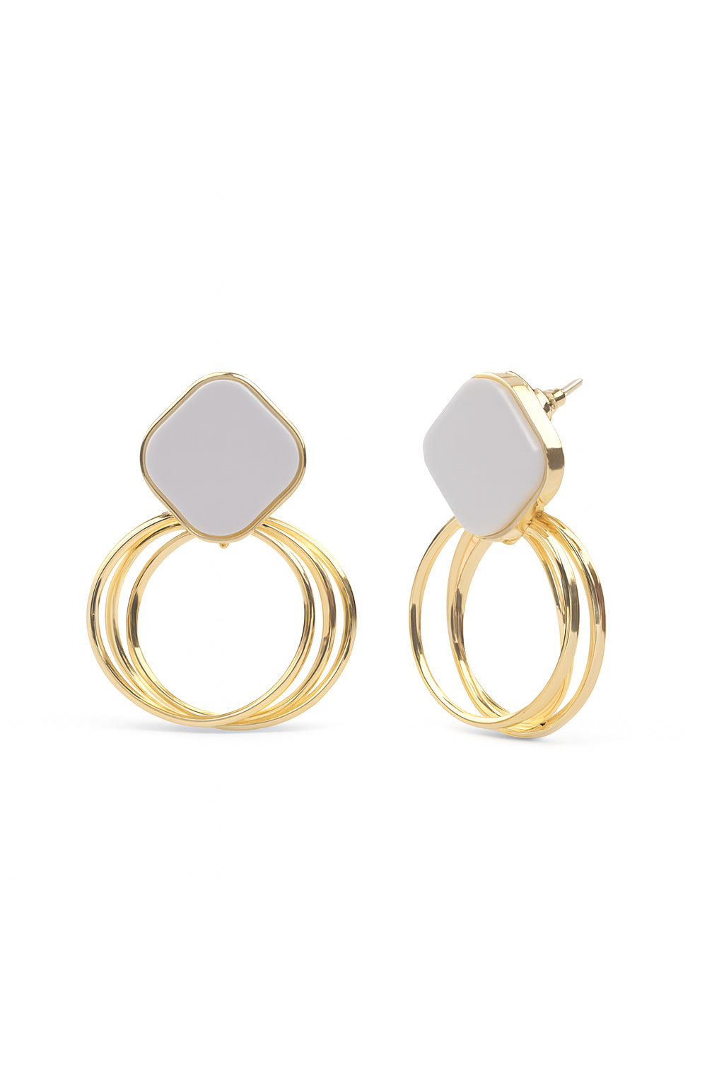 Jewello sterling dainty golden finish Korean earring for women and girls.
