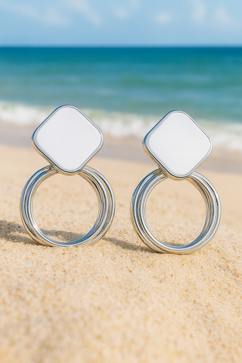 Jewello sterling and fancy silver finish round ring shape Korean earring for women and girls.
