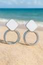 Jewello sterling and fancy silver finish round ring shape Korean earring for women and girls.