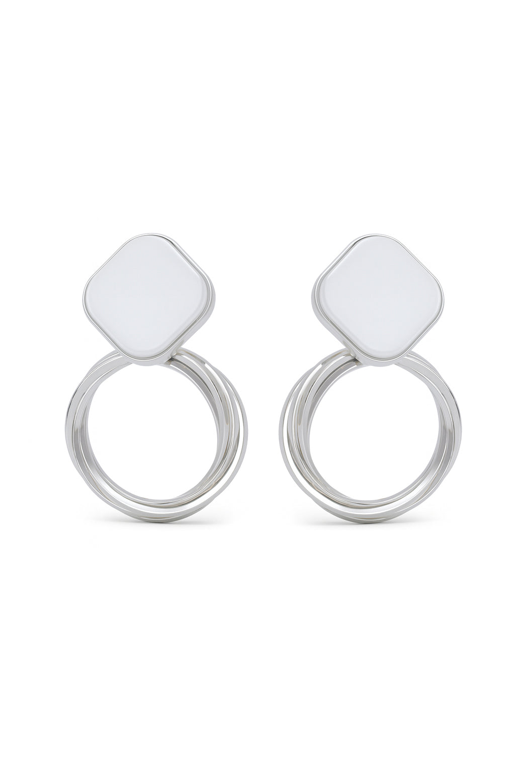Jewello sterling and fancy silver finish round ring shape Korean earring for women and girls.