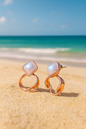 Jewello fashionable rose gold finish with square pearl stud Korian earring for women and girls.
