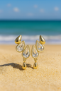 Jewello sterling stylish  golden finish drop design Korean earrings for women and girls.