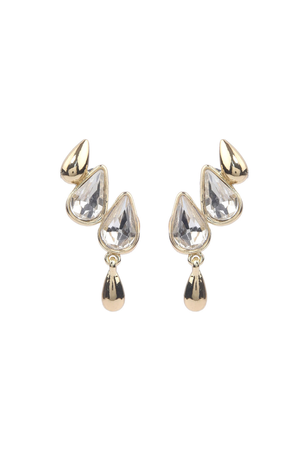 Jewello sterling stylish  golden finish drop design Korean earrings for women and girls.