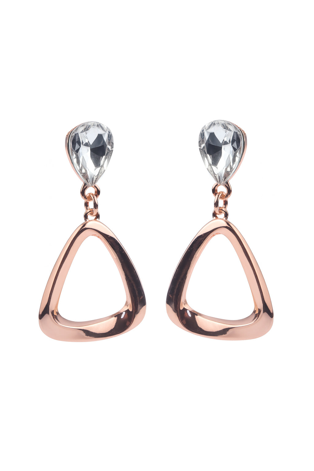 Jewello sterling fashionable rose gold plated droplet Korean earring for women and girls.
