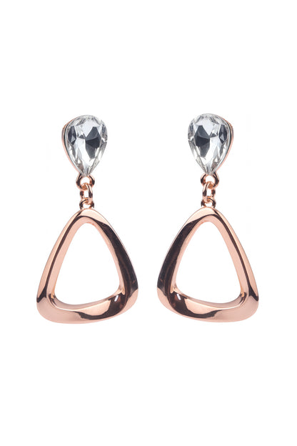 Jewello sterling fashionable rose gold plated droplet Korean earring for women and girls.