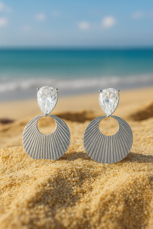Jewello sterling silver plated droplet anti tarnish Korean earring for women and girls.