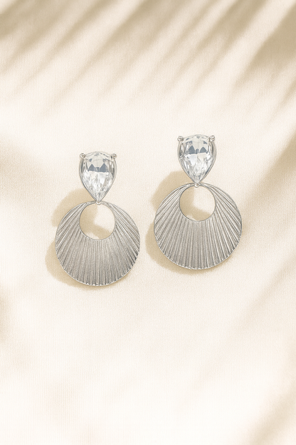 Jewello sterling silver plated droplet anti tarnish Korean earring for women and girls.