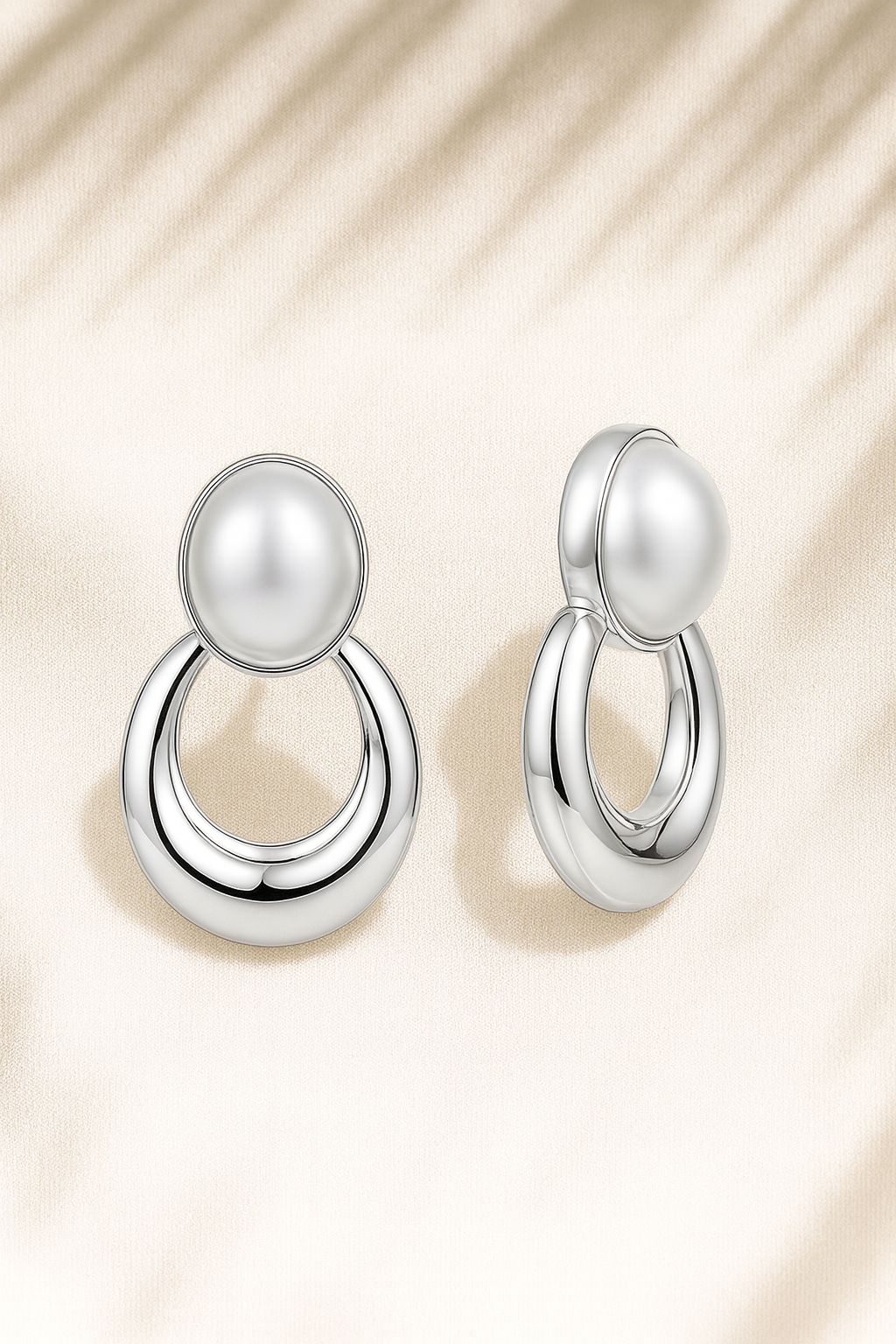 Jewello fancy sterling silver plated with pearl stud anti tarnish Korean earring for women and girls.