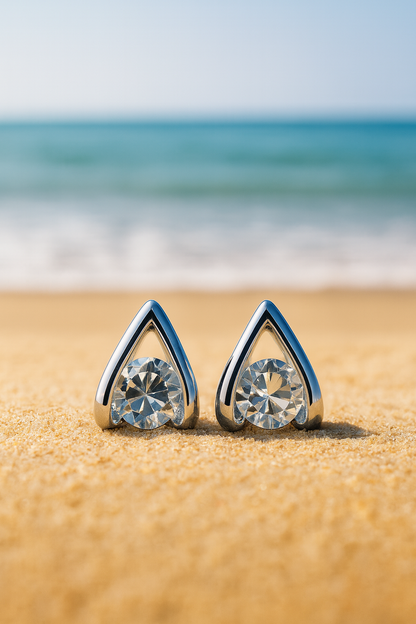 Jewello stylish sterling silver plated droplet design anti tarnish Korean earring for women and girls.