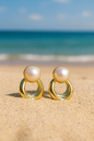Jewello Elegant Gold-Plated with oval pearl stud Korean Earrings for women & girls.