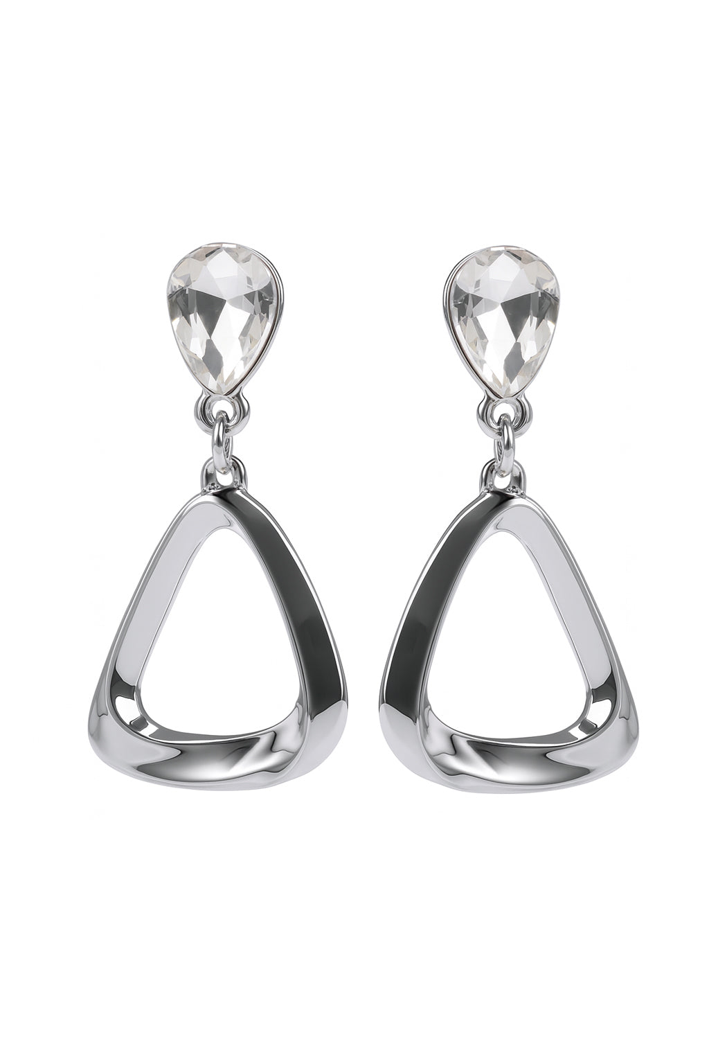 Jewello  fancy silver plated triangle shape and droplet design anti tarnish earring for women and girls.