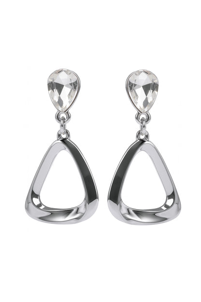 Jewello  fancy silver plated triangle shape and droplet design anti tarnish earring for women and girls.