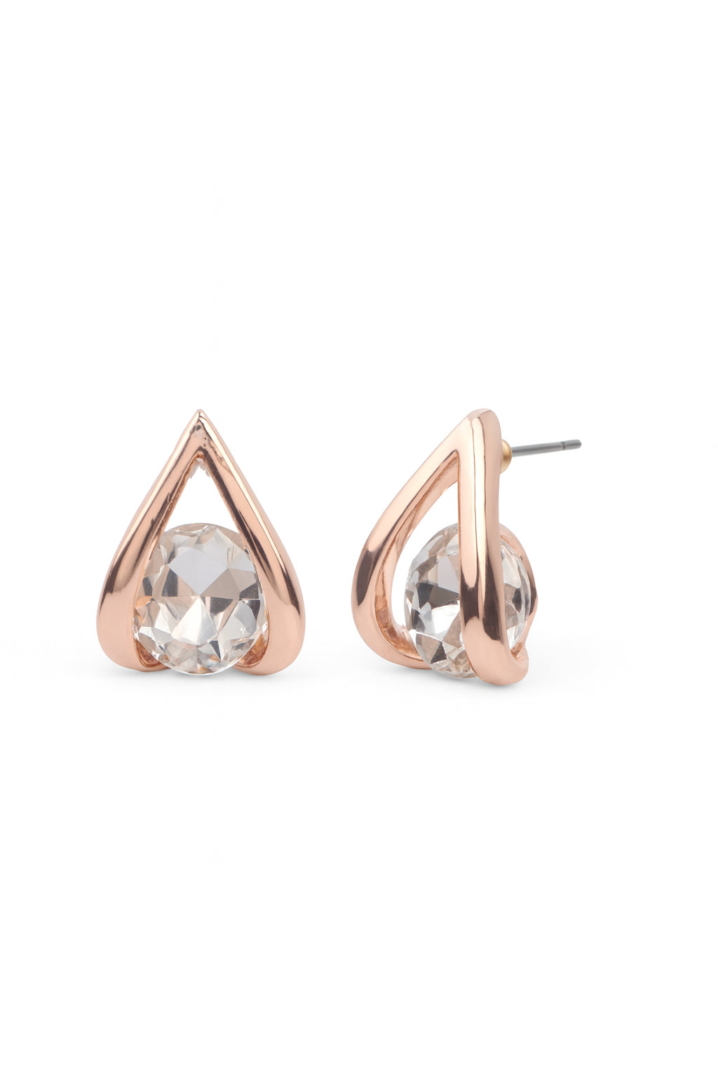Jewello  dainty rose gold finish with droplet design anti tarnish Korean earring for women and girls.