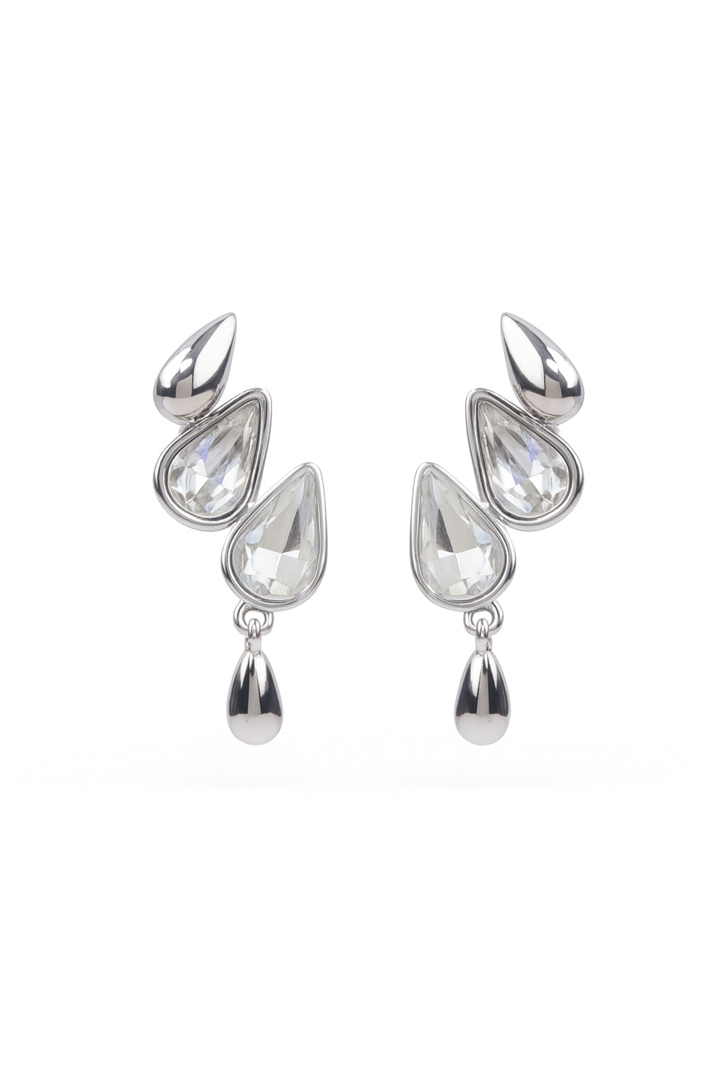 Jewello elegant sterling silver plated droplet design anti tarnish Korean earring for women and girls.