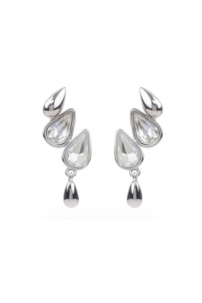 Jewello elegant sterling silver plated droplet design anti tarnish Korean earring for women and girls.